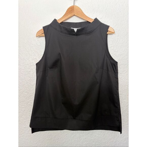 Até Italy Black Cotton Blend Sleeveless Structured Shell Top Size 44 US 8/10 - Picture 3 of 12